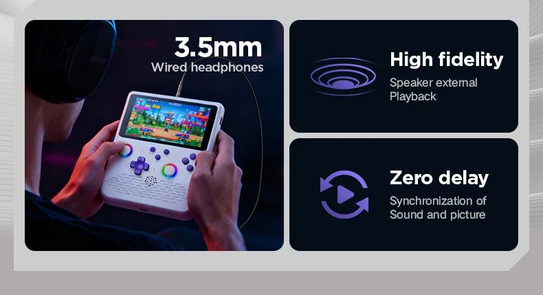 Console de jeu rétro H5 — Lecteur portable 5 pouces, 64G, +14 000 jeux