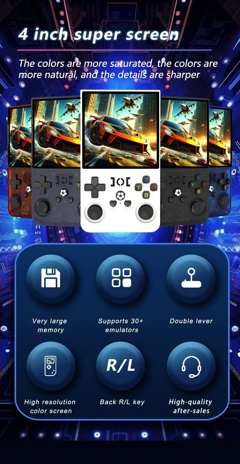 R36MAX — Console rétro portable, écran IPS 4 pouces, 128 Go, +18 000 jeux, 30+ émulateurs