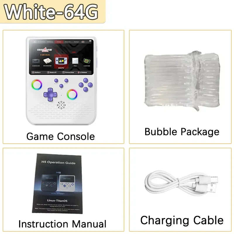 Console de jeu rétro H5 — Lecteur portable 5 pouces, 64G, +14 000 jeux