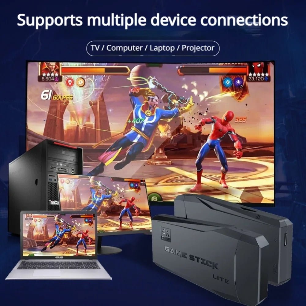 Console de jeu rétro 4K — 2 Manettes sans fil, Plug & Play, Sortie HDMI - Vortex Gaming
