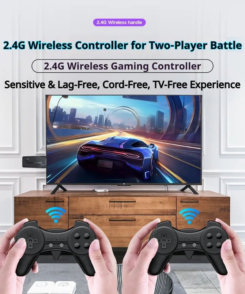 Console de jeu rétro 4K — 2 Manettes sans fil, Plug & Play, Sortie HDMI - Vortex Gaming