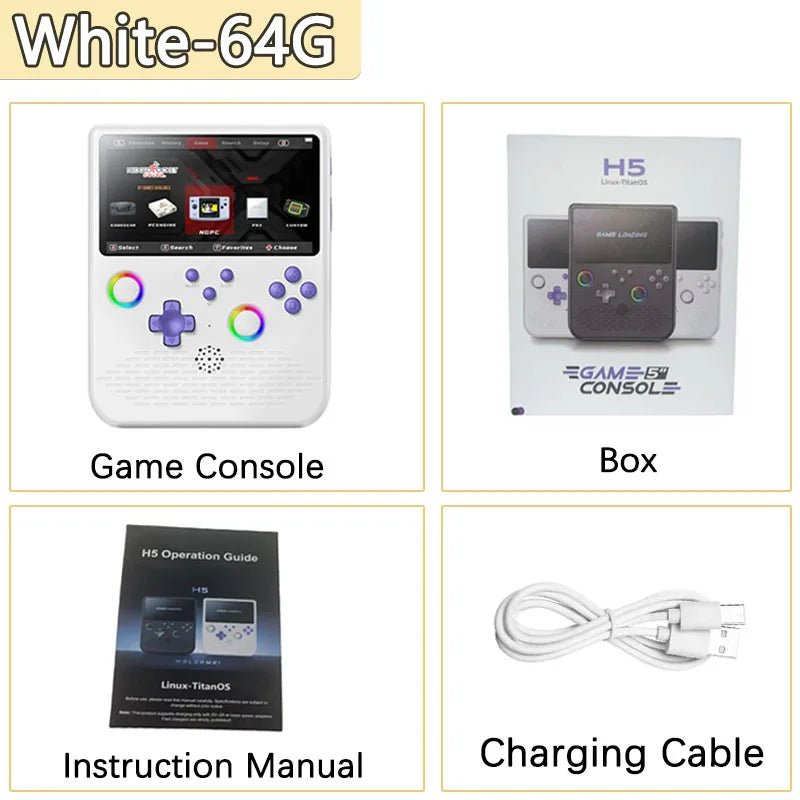 Console de jeu rétro H5 — Lecteur portable 5 pouces, 64G, +14 000 jeux - Vortex Gaming