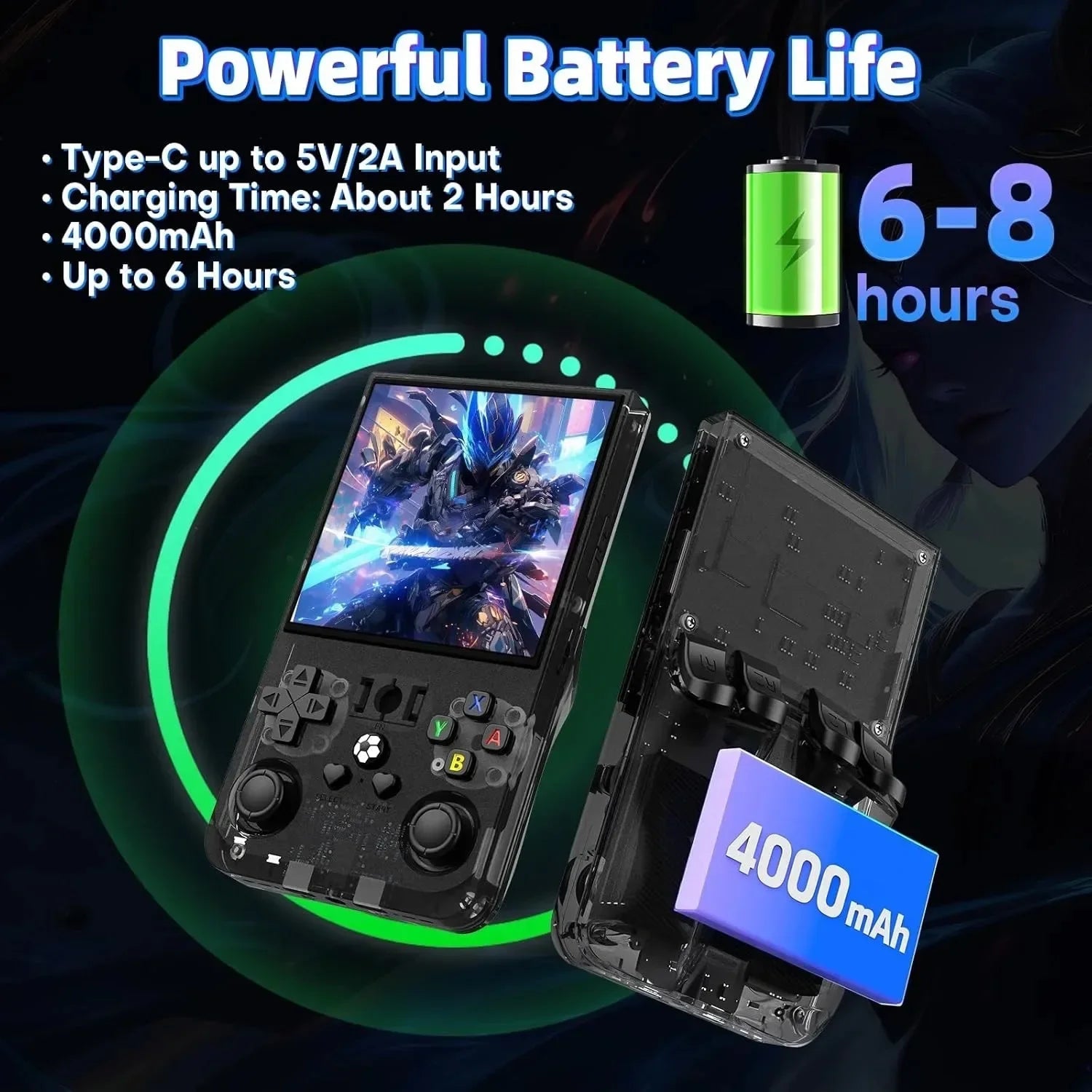 R36MAX — Console rétro portable, écran IPS 4 pouces, 128 Go, +18 000 jeux, 30+ émulateurs - Vortex Gaming